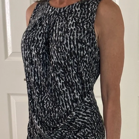 MICHAEL Michael Kors Draped Sheath Dress - Animal Print Size M - Picture 5 of 14